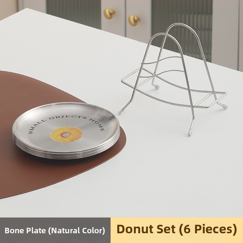 Nerūdijančio plieno kaulų indas, apvalios formos, šiaurietiškas stilius, keli raštai, paviršiaus spausdinimas