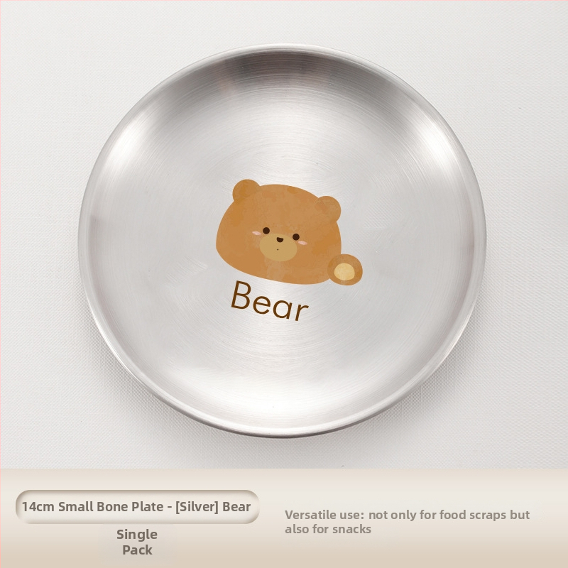 Nerūdijančio plieno kaulų lėkštčių rinkinys, apvalios formos, lengvo prabangos stiliaus, įvairūs raštai