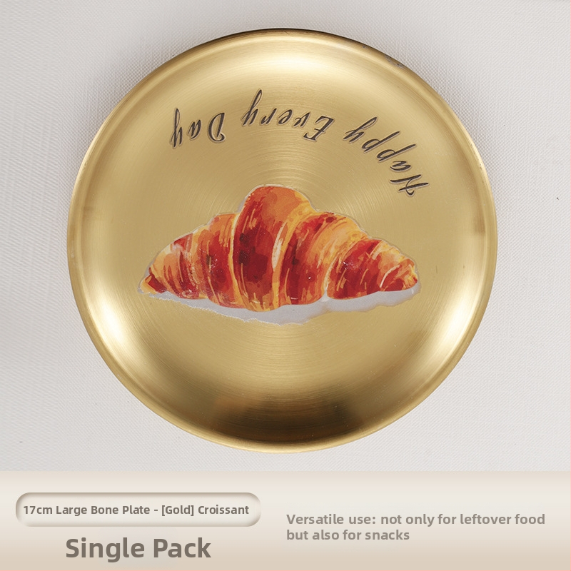 Nerūdijančio plieno kaulų lėkštčių rinkinys, apvalios formos, lengvo prabangos stiliaus, įvairūs raštai