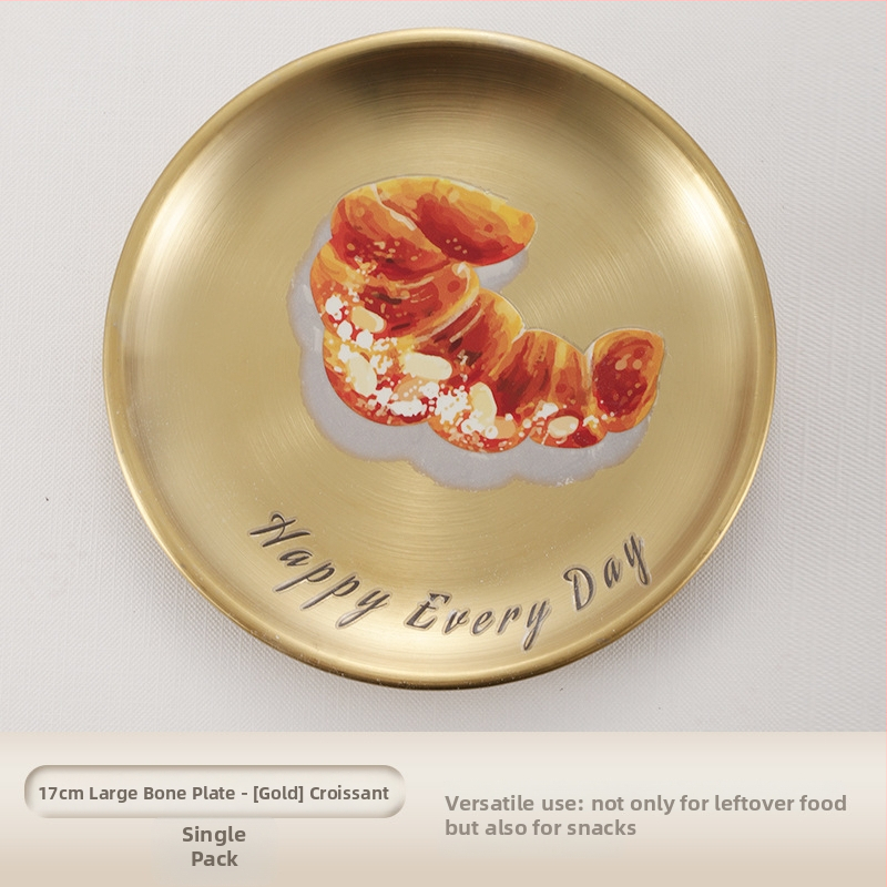 Nerūdijančio plieno kaulų lėkštčių rinkinys, apvalios formos, lengvo prabangos stiliaus, įvairūs raštai