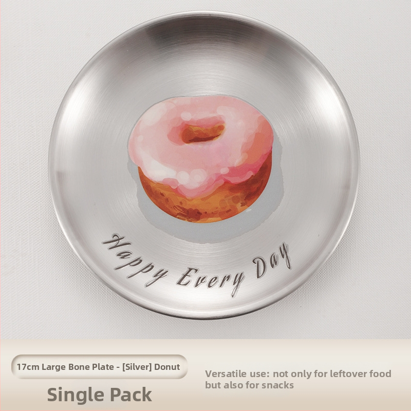 Nerūdijančio plieno kaulų lėkštčių rinkinys, apvalios formos, lengvo prabangos stiliaus, įvairūs raštai