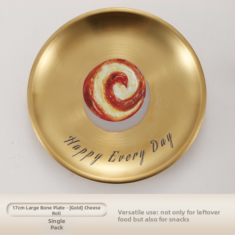 Nerūdijančio plieno kaulų lėkštčių rinkinys, apvalios formos, lengvo prabangos stiliaus, įvairūs raštai