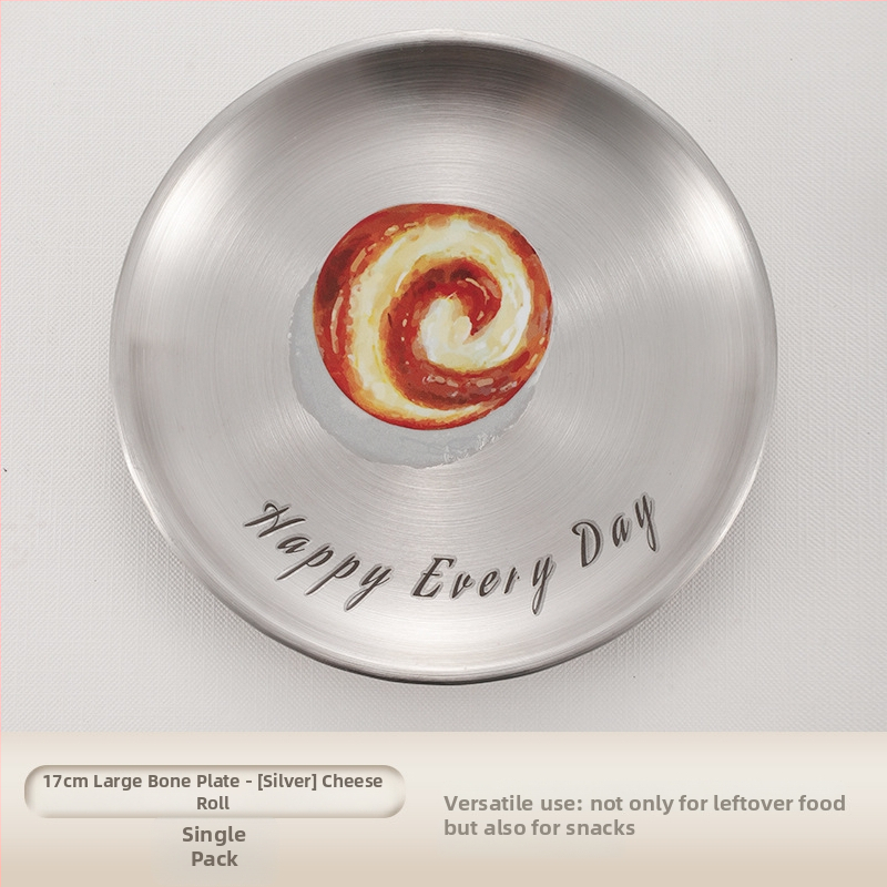 Nerūdijančio plieno kaulų lėkštčių rinkinys, apvalios formos, lengvo prabangos stiliaus, įvairūs raštai