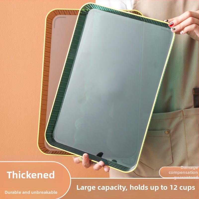 Teealuse taldrik, ristkülikukujuline, plastikust (põhjamaine stiil, ühtlane muster)