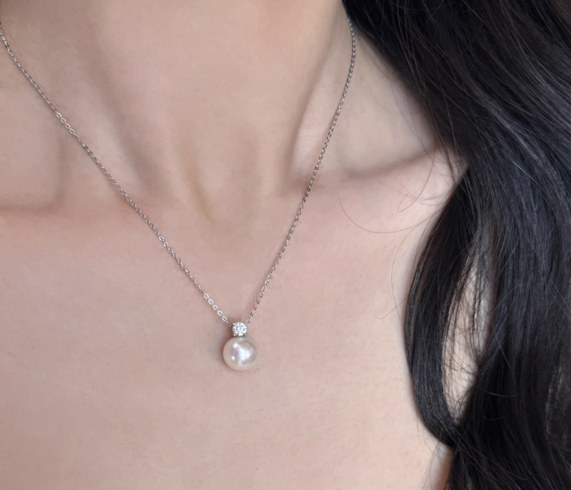 Κολιέ με μαργαριτάρια γλυκού νερού Old Zhang Yajie, τέλειου κύκλου 11–12 mm, περίμετρος 45 cm