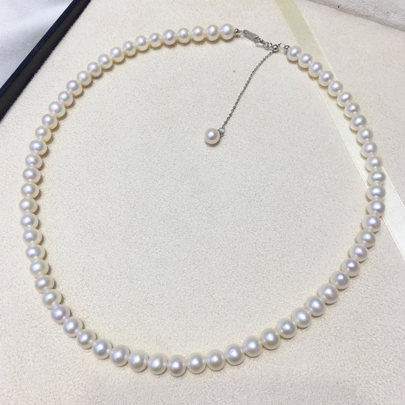 Κολιέ Purple Moon Pearl με φυσικά μαργαριτάρια γλυκού νερού, σφαιρικό σχήμα, ασημένια αλυσίδα 925, προέλευση Zhuji