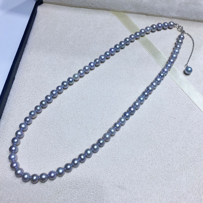 Κολιέ Purple Moon Pearl με φυσικά μαργαριτάρια γλυκού νερού, σφαιρικό σχήμα, ασημένια αλυσίδα 925, προέλευση Zhuji