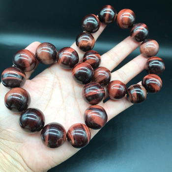 Естествена гривна с тигрово око от кристал, кръгли мъниста, шлайфана и полирана повърхност, самостоятелно опакована, подходяща за бизнес подаръци