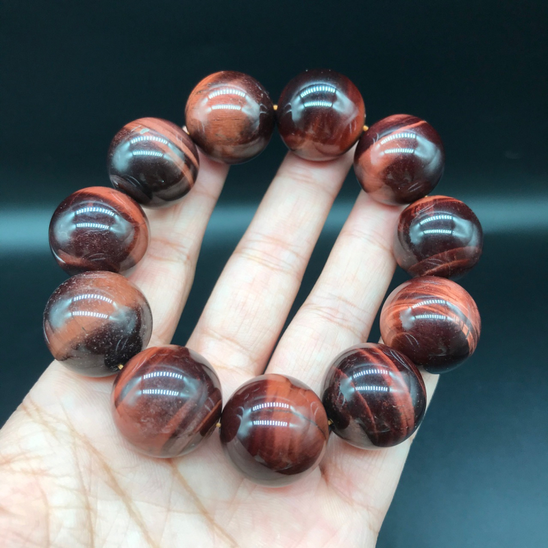 Естествена гривна с тигрово око от кристал, кръгли мъниста, шлайфана и полирана повърхност, самостоятелно опакована, подходяща за бизнес подаръци