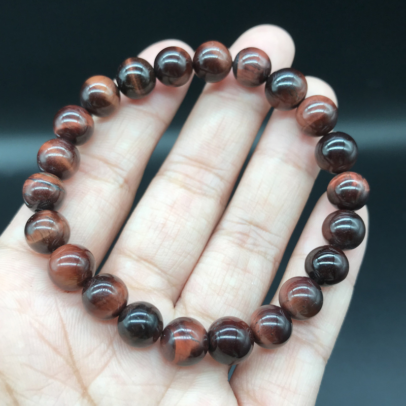 Естествена гривна с тигрово око от кристал, кръгли мъниста, шлайфана и полирана повърхност, самостоятелно опакована, подходяща за бизнес подаръци