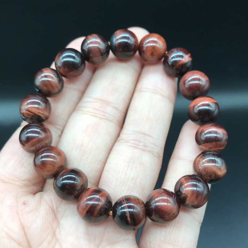 Естествена гривна с тигрово око от кристал, кръгли мъниста, шлайфана и полирана повърхност, самостоятелно опакована, подходяща за бизнес подаръци