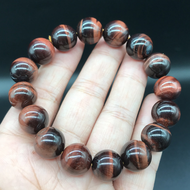 Естествена гривна с тигрово око от кристал, кръгли мъниста, шлайфана и полирана повърхност, самостоятелно опакована, подходяща за бизнес подаръци