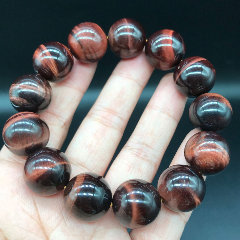 Естествена гривна с тигрово око от кристал, кръгли мъниста, шлайфана и полирана повърхност, самостоятелно опакована, подходяща за бизнес подаръци