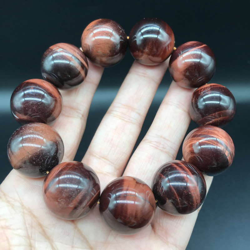 Естествена гривна с тигрово око от кристал, кръгли мъниста, шлайфана и полирана повърхност, самостоятелно опакована, подходяща за бизнес подаръци