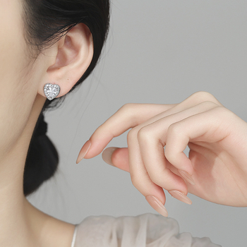 Vaskist südamekujuline kõrvarõngad teemantide paigaldamisega, LED-72 mudel