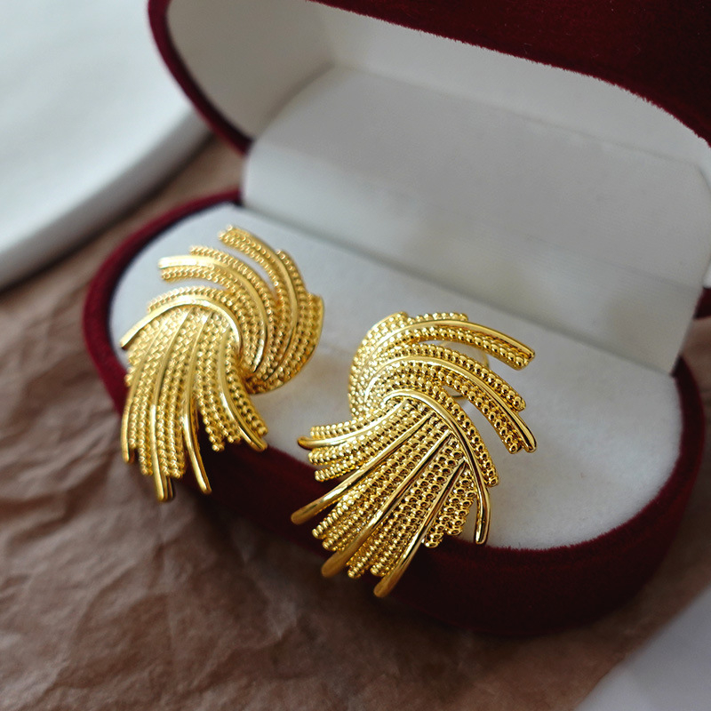 Kõrvarõngad – vase, elektroplatinatsioon, kerge luksus stiil, geomeetriline ovaalne disain, Small charming, Jinhua