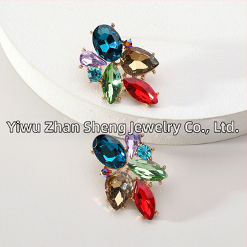 Naušnice s dijamantnom obradom, listični oblik, cinkova legura, nehrđajući čelik za post, ležerni stil