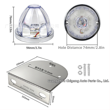 Automobilio LED šoninės šviesos – Watermelon lamp with stand, 3W, 12-30V, 0.2A, tvirtinimas prie šasijos varžtais