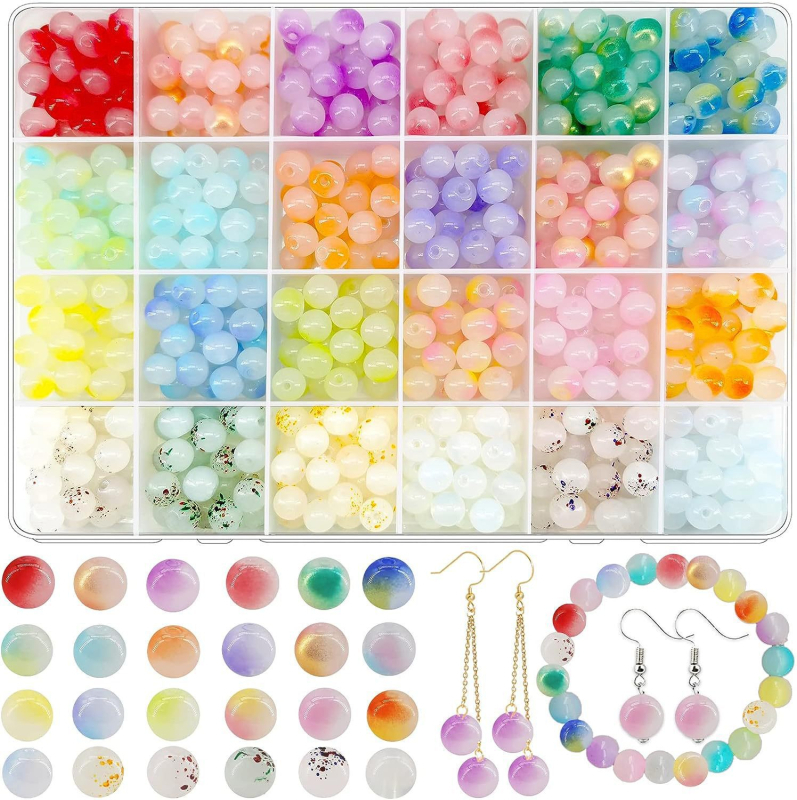 DIY dodaci za nakit Set staklenih perli Premaz glazura Jednostavan uzorak Prirodni stil Jesen 2023