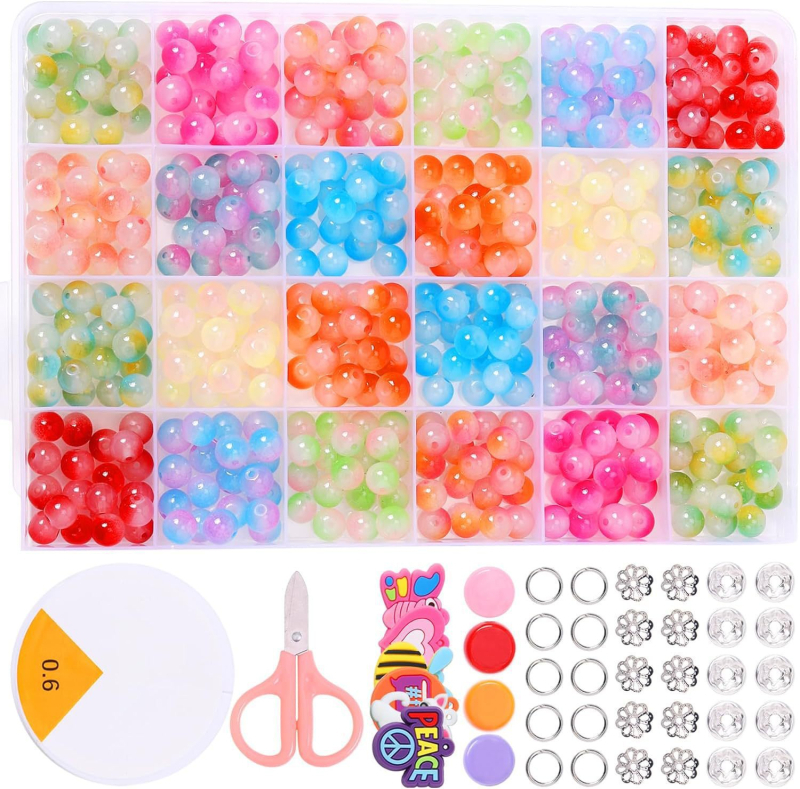 DIY dodaci za nakit Set staklenih perli Premaz glazura Jednostavan uzorak Prirodni stil Jesen 2023