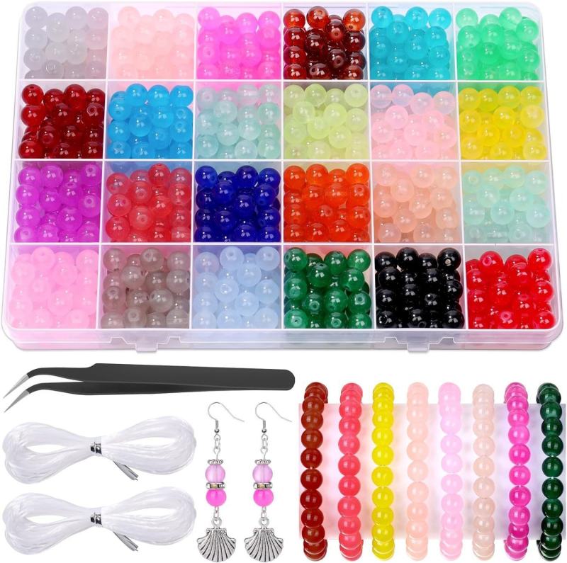 DIY dodaci za nakit Set staklenih perli Premaz glazura Jednostavan uzorak Prirodni stil Jesen 2023