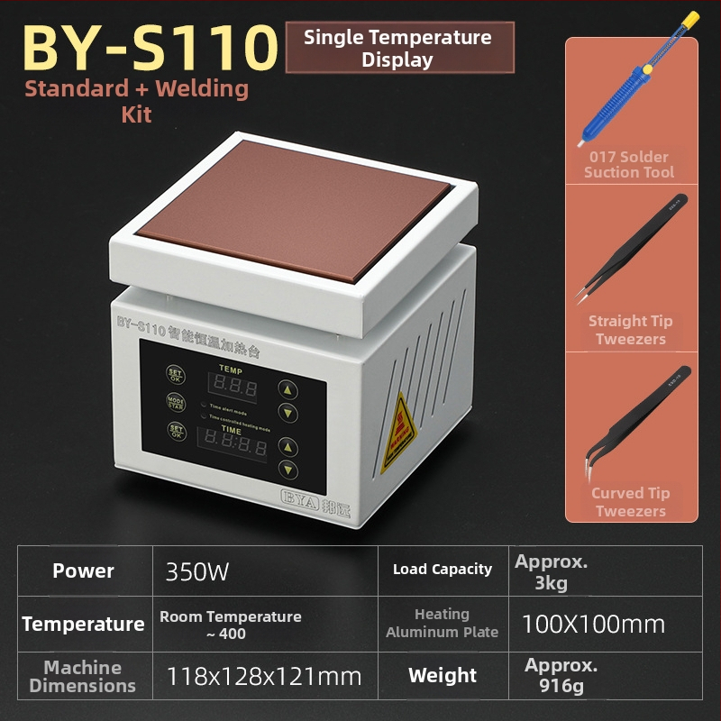 Stație de sudură cu temperatură constantă BYS110, afișaj digital și temporizator pentru PCB, 220V, greutate netă 1