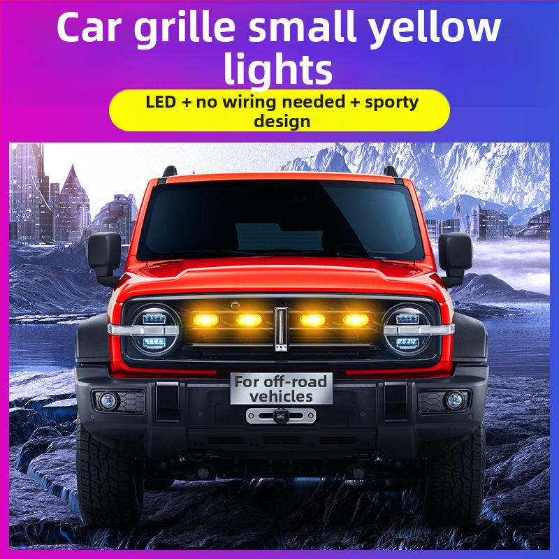 LED dienos šviesos automobilių grotelėms - universalus suderinamumas su SUV/visureigiais/pikapais, 12V, 3W, ABS + LED