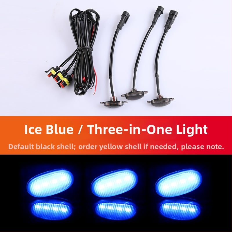 LED dienos šviesos automobilių grotelėms - universalus suderinamumas su SUV/visureigiais/pikapais, 12V, 3W, ABS + LED