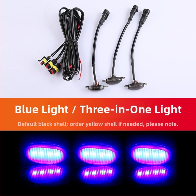 LED dienos šviesos automobilių grotelėms - universalus suderinamumas su SUV/visureigiais/pikapais, 12V, 3W, ABS + LED