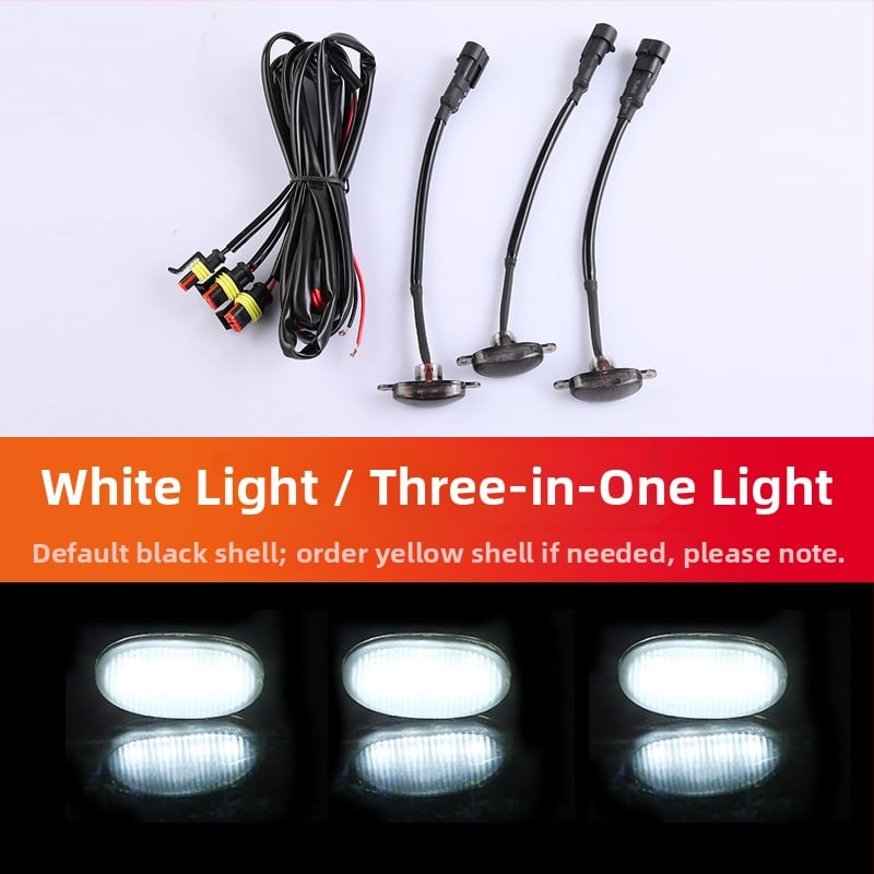 LED dienos šviesos automobilių grotelėms - universalus suderinamumas su SUV/visureigiais/pikapais, 12V, 3W, ABS + LED