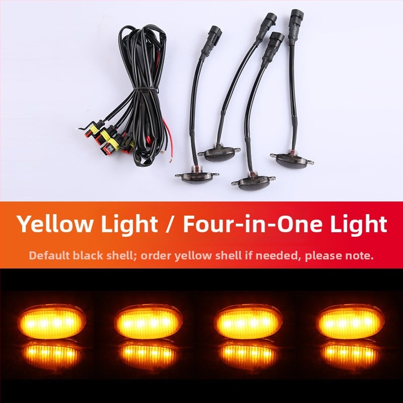 LED dienos šviesos automobilių grotelėms - universalus suderinamumas su SUV/visureigiais/pikapais, 12V, 3W, ABS + LED