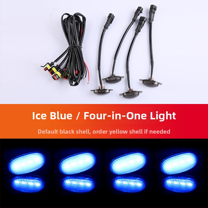 LED dienos šviesos automobilių grotelėms - universalus suderinamumas su SUV/visureigiais/pikapais, 12V, 3W, ABS + LED