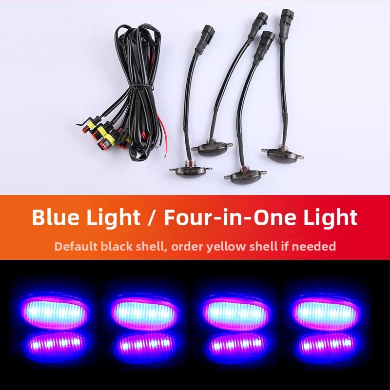 LED dienos šviesos automobilių grotelėms - universalus suderinamumas su SUV/visureigiais/pikapais, 12V, 3W, ABS + LED
