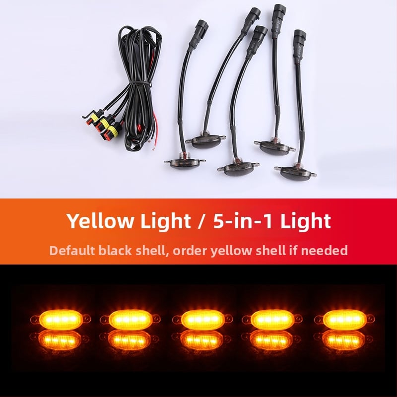 LED dienos šviesos automobilių grotelėms - universalus suderinamumas su SUV/visureigiais/pikapais, 12V, 3W, ABS + LED