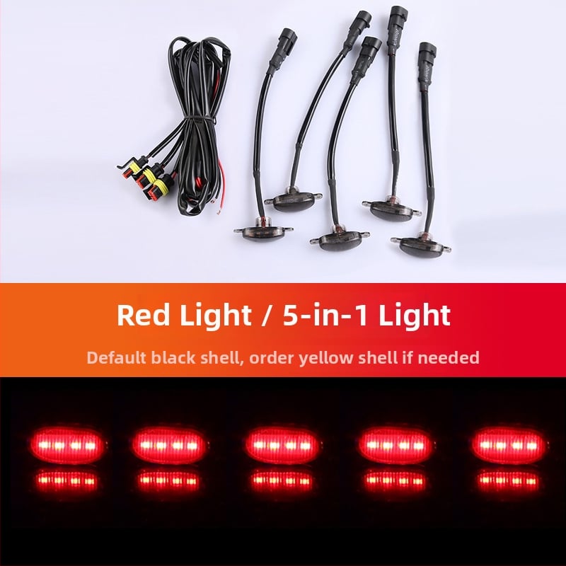 LED dienos šviesos automobilių grotelėms - universalus suderinamumas su SUV/visureigiais/pikapais, 12V, 3W, ABS + LED