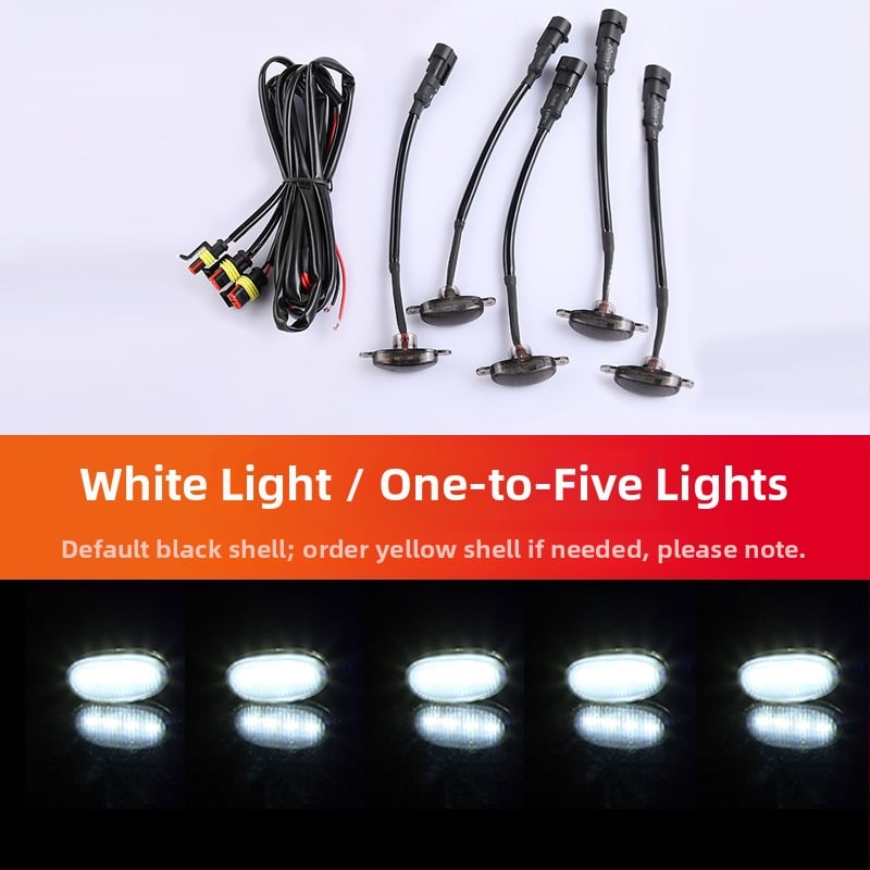 LED dienos šviesos automobilių grotelėms - universalus suderinamumas su SUV/visureigiais/pikapais, 12V, 3W, ABS + LED