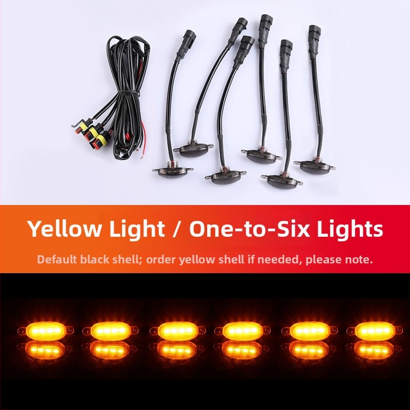 LED dienos šviesos automobilių grotelėms - universalus suderinamumas su SUV/visureigiais/pikapais, 12V, 3W, ABS + LED