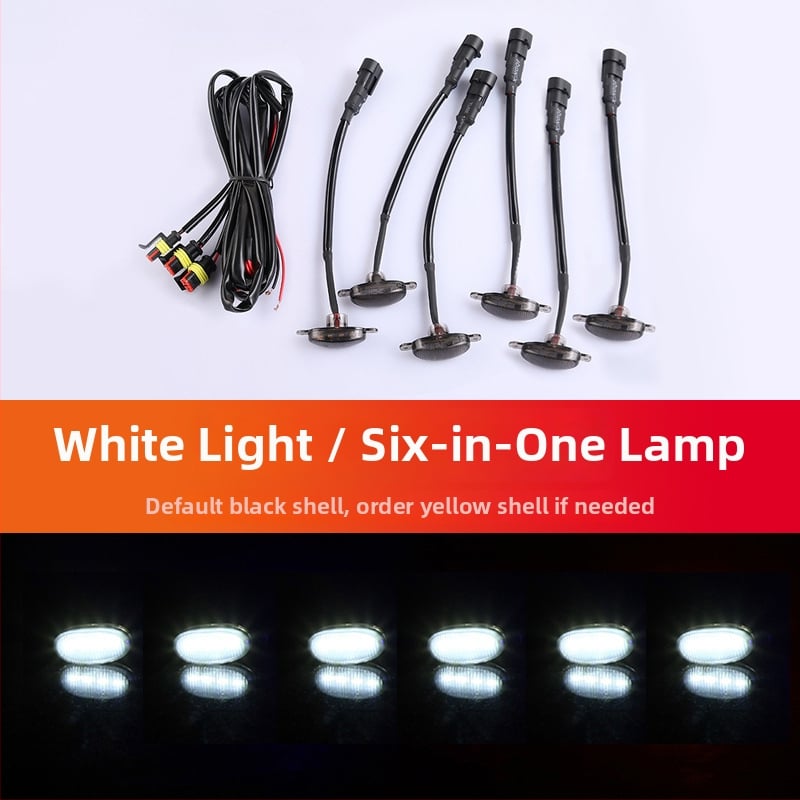 LED dienos šviesos automobilių grotelėms - universalus suderinamumas su SUV/visureigiais/pikapais, 12V, 3W, ABS + LED