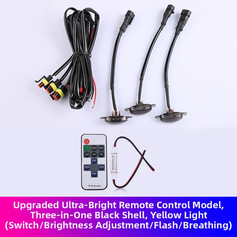 LED dienos šviesos automobilių grotelėms - universalus suderinamumas su SUV/visureigiais/pikapais, 12V, 3W, ABS + LED