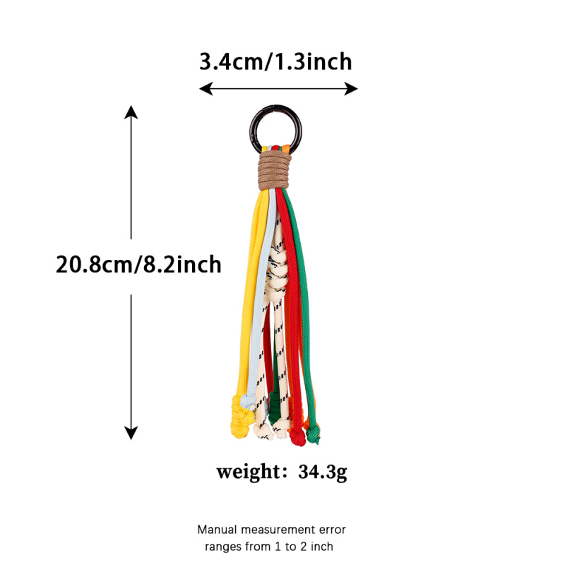 Moderns rokām darināts atslēgu piekariņš ar mezglu, poliestera aukla; somas dekora ar augu rakstu, personalizēta dāvana