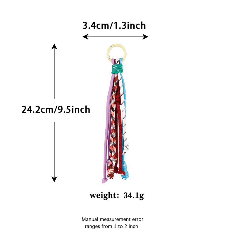 Moderns rokām darināts atslēgu piekariņš ar mezglu, poliestera aukla; somas dekora ar augu rakstu, personalizēta dāvana