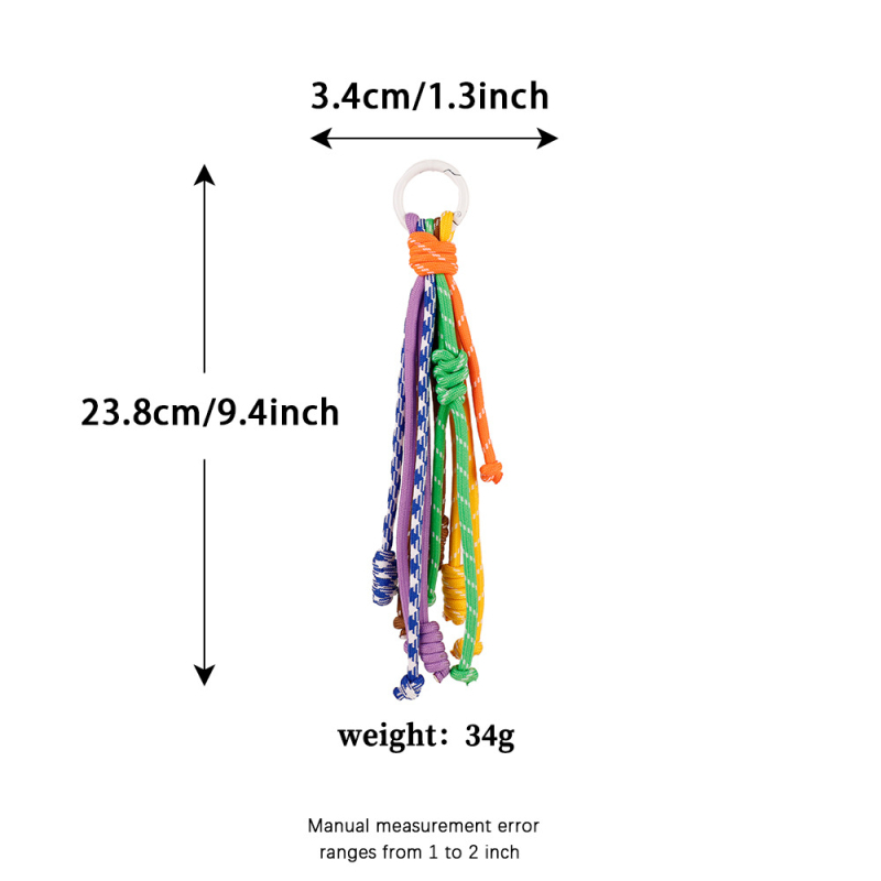 Moderns rokām darināts atslēgu piekariņš ar mezglu, poliestera aukla; somas dekora ar augu rakstu, personalizēta dāvana