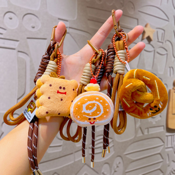 Pliušinis raktų pakabukas – animacinio dizaino duona su šarminiu vandeniu, skirtas mokyklos kuprinei, dovana draugams ir klasių draugams