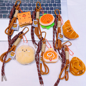 Pliušinis raktų pakabukas – animacinio dizaino duona su šarminiu vandeniu, skirtas mokyklos kuprinei, dovana draugams ir klasių draugams