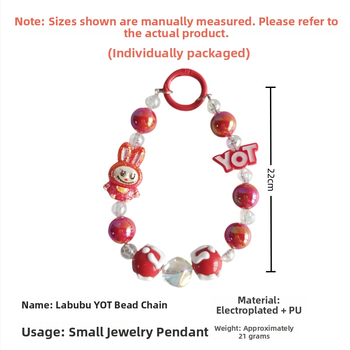 Rankų darbo audinio lėlė su karoliukais, pakabukas telefono grandinei, automobilio raktų pakabukas ir rankinės papuošalas – akrilas, animacinis stilius, atskirai įpakuota