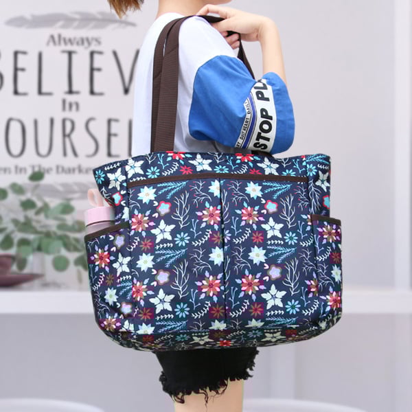 Plecu soma, daudzfunkcionāla un ūdensizturīga, ziedu raksts, poliester materiāls