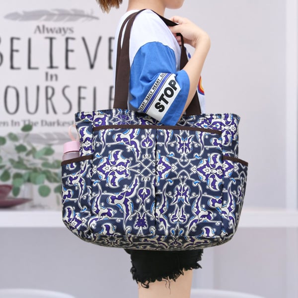 Plecu soma, daudzfunkcionāla un ūdensizturīga, ziedu raksts, poliester materiāls