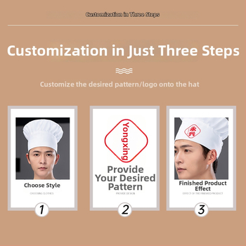 Šefpavāra cepure: kokvilnas twills audums, rūtains raksts, plakana augšdaļa, bez malām, drukāts logotips