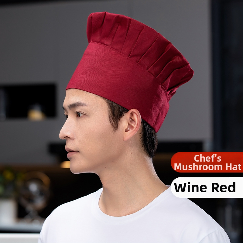 Šefpavāra cepure: kokvilnas twills audums, rūtains raksts, plakana augšdaļa, bez malām, drukāts logotips