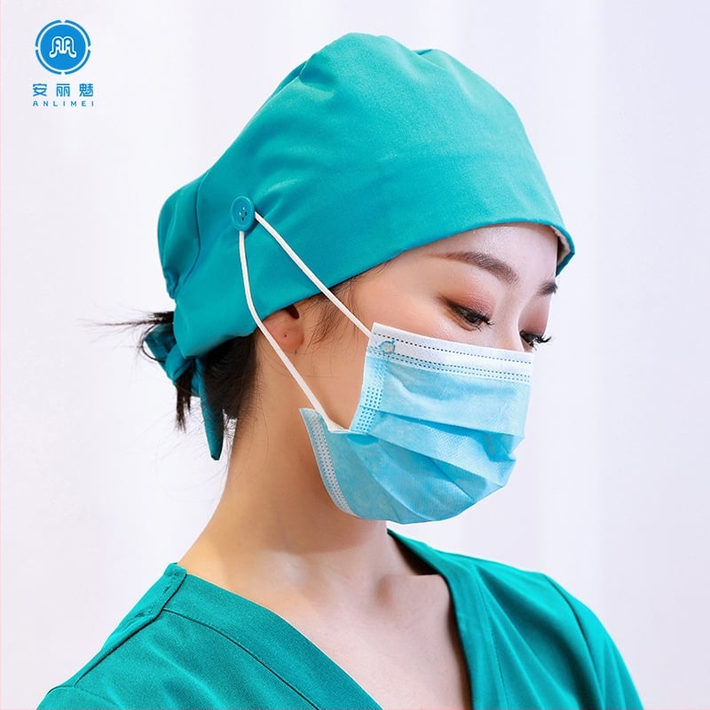 Operācijas cepure, universāla, kokvilna, vienkrāsaina, kupolveida augšdaļa ar malām